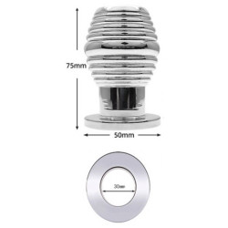 Generique Plug Tunnel en métal Thread Hollow L 7 x 4.8cm